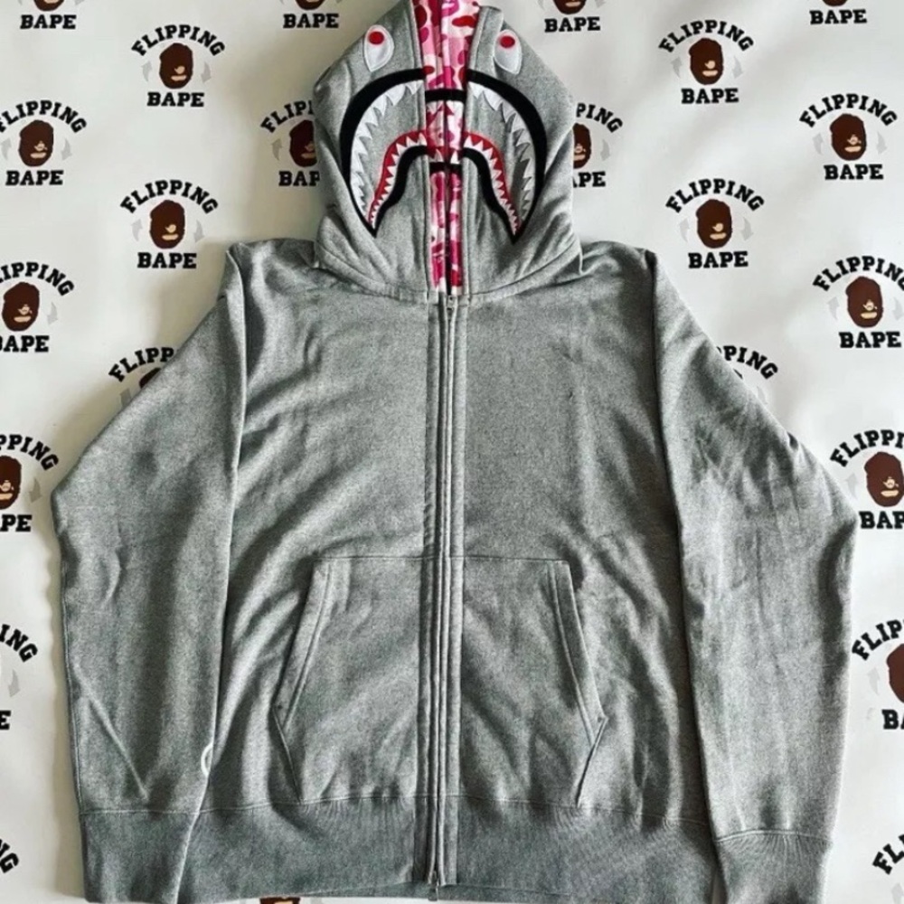 Bape Gray Shark Hoodie